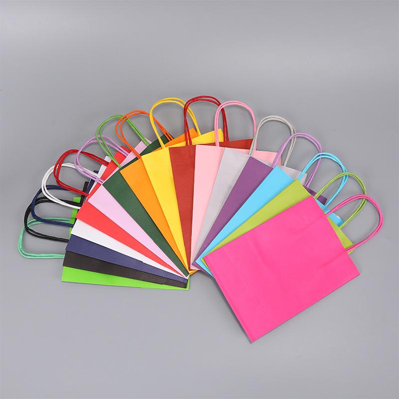 10/25pcs gift kraft paper bags holiday shopping DIY multifunctional recyclable paper bags with handles can be wholesale