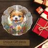 Cute Puppy 2D Kinetic Wind Chime for Outdoor Garden Decor Durable Metal Hanging Gift for Women Mom Grandma Wife Floral Accents Intricate