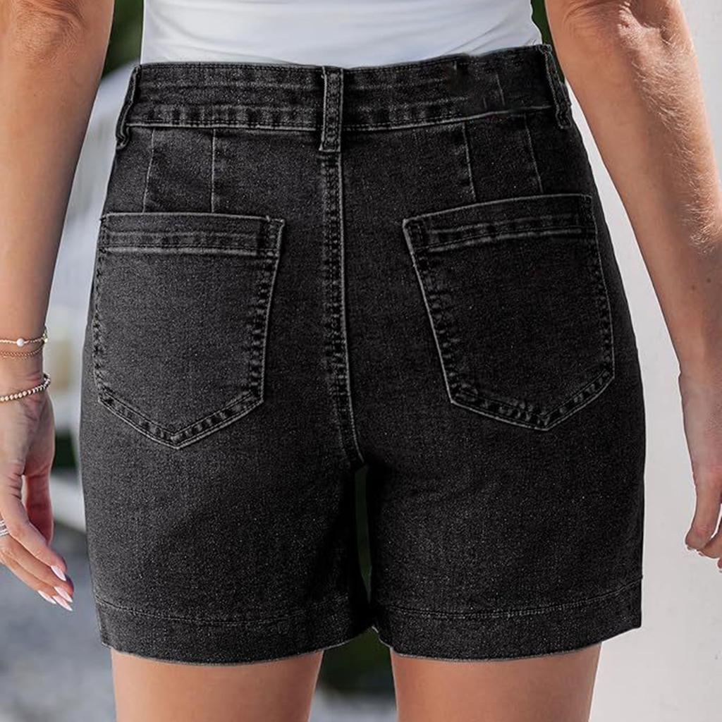 Ladies' Casual Hole  Versatile Fashionable Denim Shorts
