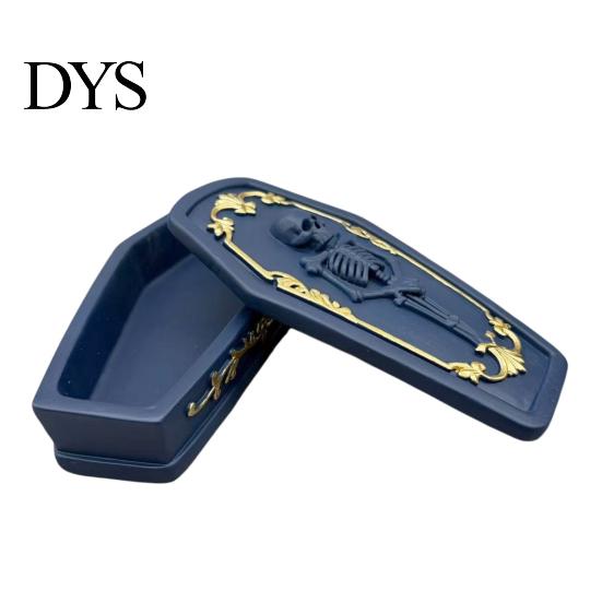 Organizzatore Contenitore Teschio Cofanetto Gotico Scatola Portagioie, Statuetta Spettrale in Resina per Oggetti Vari da Scrivania Anelli, Organizzatore da Tavolo Oscuro per Halloween, Unico
