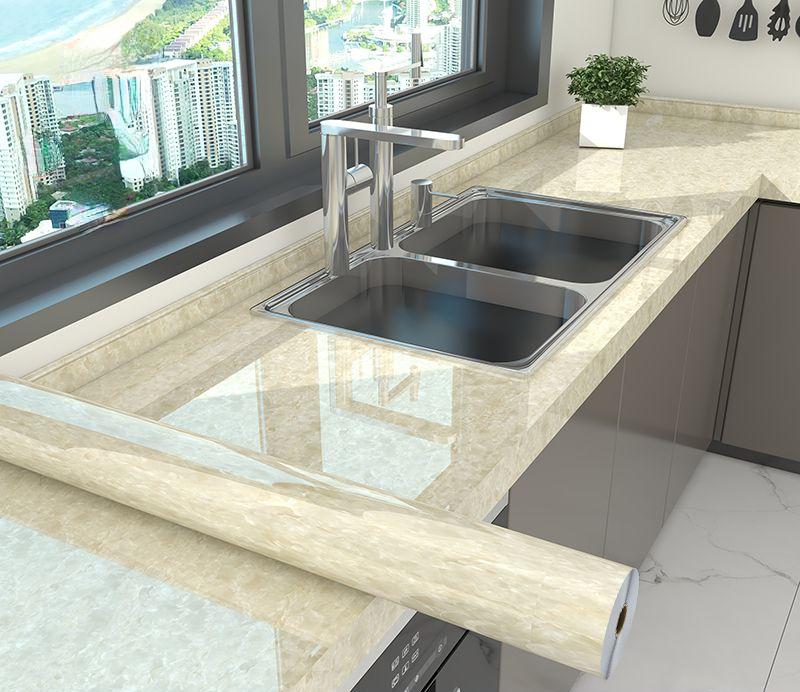 Wall Adhesive Wallpaper for Kitchen Marble Pattern Oil-proof Stickers Kitchen Stove PVC Wallpaper Home Decor Waterproof Film