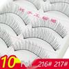 Natural Style False Eyelashes Pack - 10 Pairs with Cotton Thread Stem for Makeup Artists