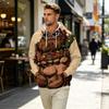 Men's Long Sleeve Hooded Sweatshirt with Christmas Print for Casual Holiday Wear