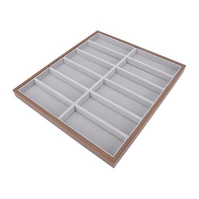 Glasses   Tray Storage Box 12 Grid Sunglasses Display Showcase for Eyeglass   with Wood Grain