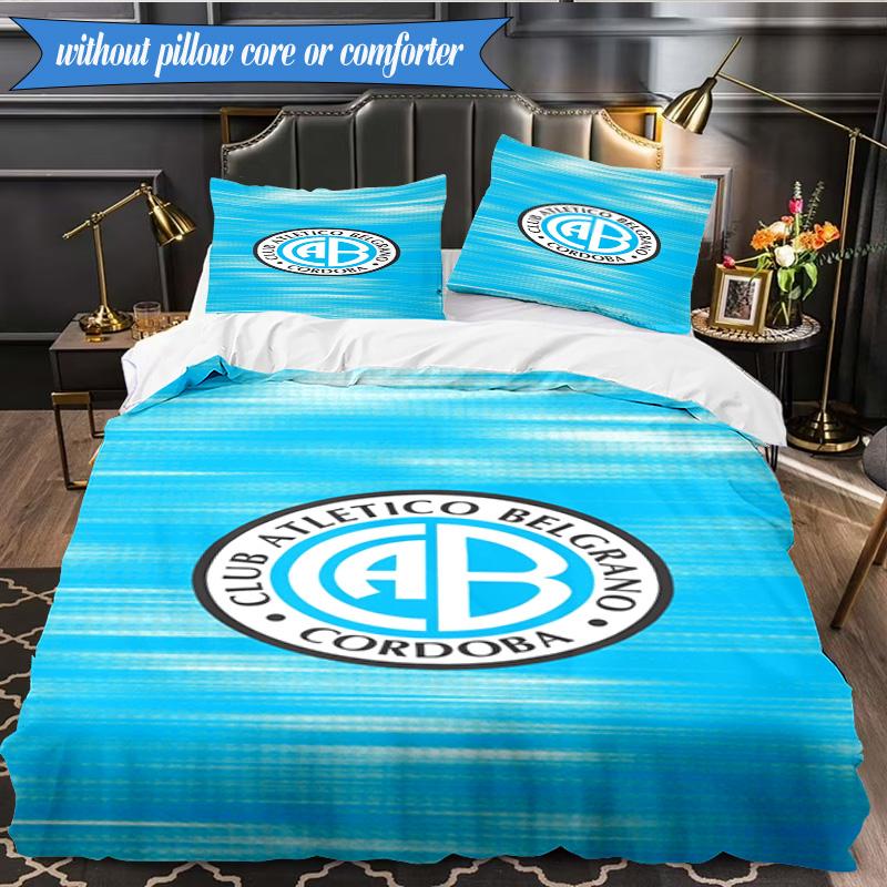 Atletico Belgrano Crest 3pcs Bedding,Including 1pc Duvet Cover And 2pcs Pillowcases Perfect for Christmas,Ideal for Bedroom, Dormitory