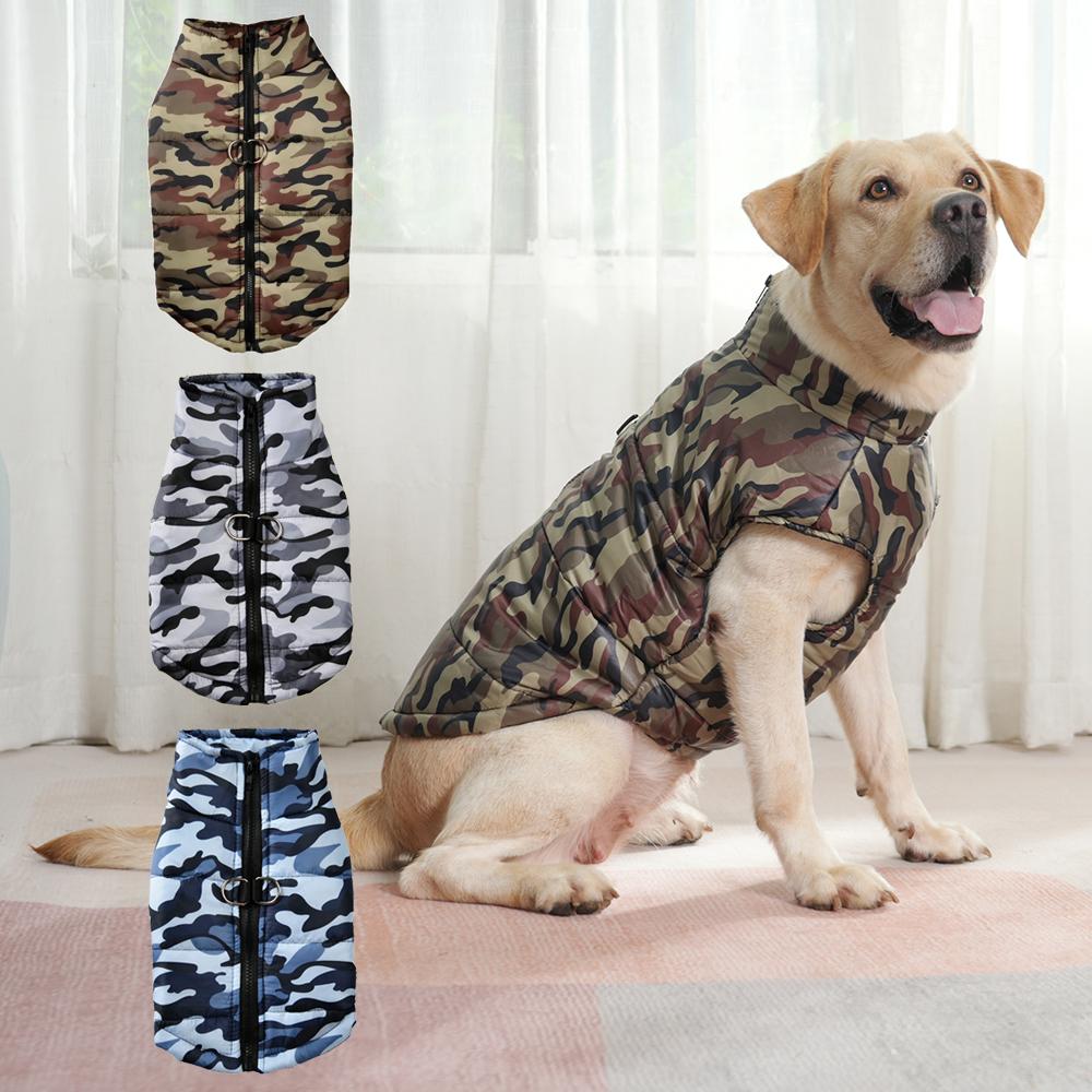 

Winter Warm Winter Warm Jacket For Medium Large Dogs Outdoor Windproof Cozy Big Dog Clothes With D-ring Zipper Labrador Pet Coat 5XL