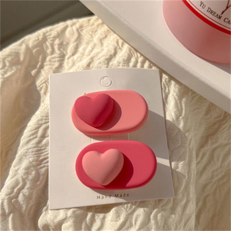 Clips de păr roz pentru fetițe dulci - Clips lateral BB drăguț tip cioc de rață pentru breton