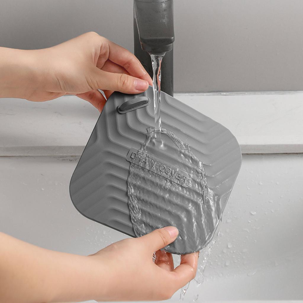 Kitchen Sink Drain Stopper Square Silicone Floor Drain Cover with Handle for Sinks and Floor Drains Universal Easy Use