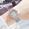 2 Adet/Set Kadın Quartz Saat Parlak Rhinestone'lu Yuvarlak Kadran Yüksek Hassasiyetli Mekanizma Bilezikli Kol Saati