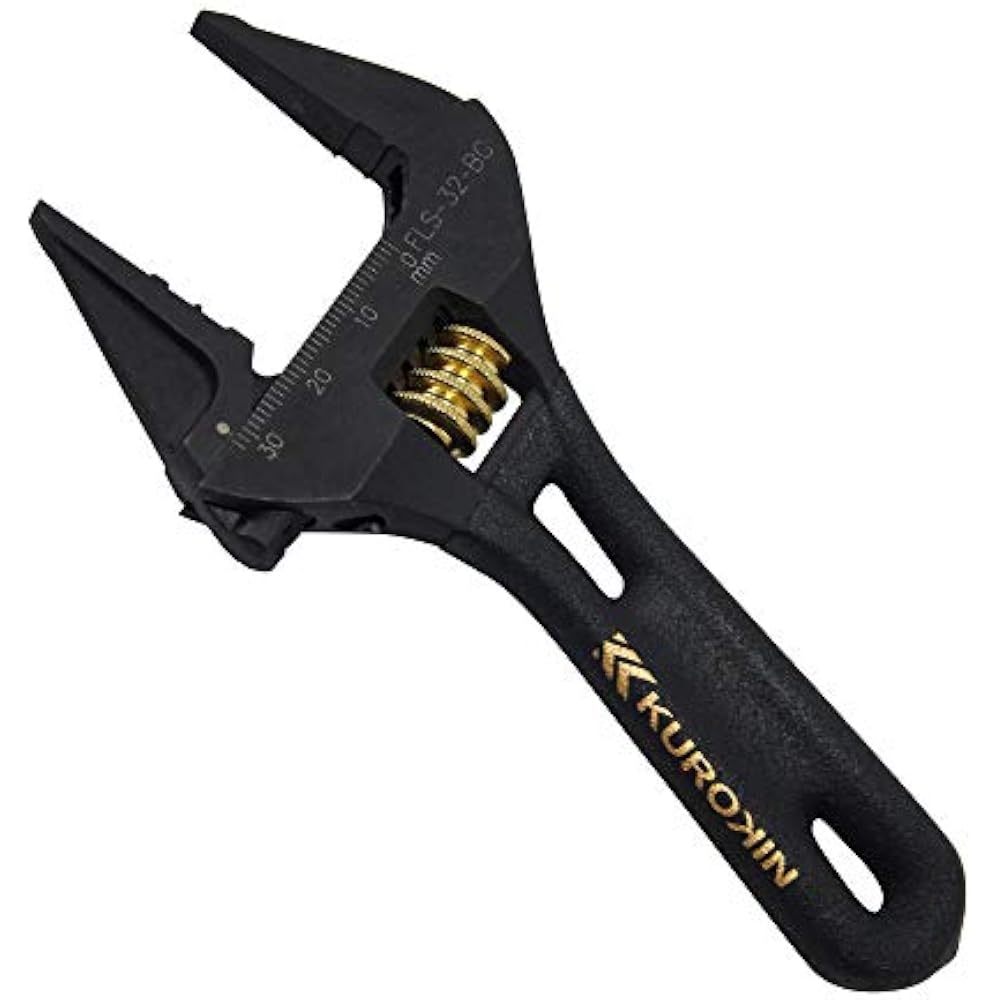 Fujiya (Fujiya) FLS-32-BG Light Short Monkey Wrench with Black Gold Grip, Max Opening: 32mm