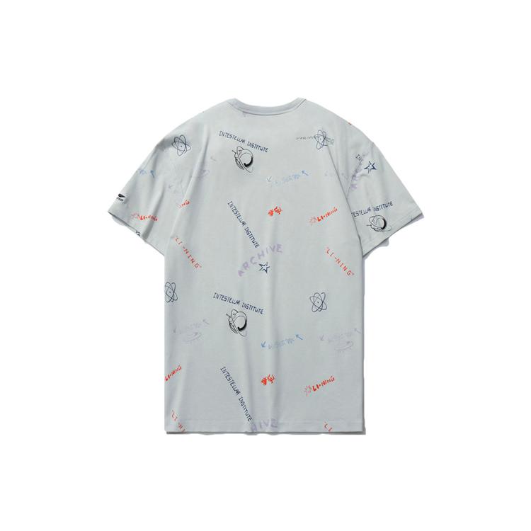 Li Ning Sports Fashion Collection T Shirt Men's Microcrystalline Gray AHSR165-2