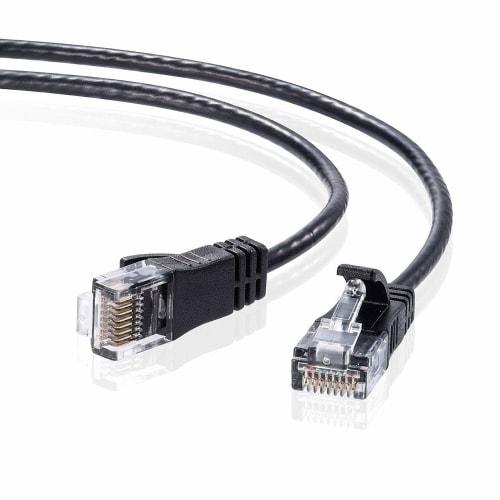 Sanwa Supply CAT6 Compliant LAN Cable 3.2mm Diameter Extra Thin Type (3m) 1Gbps/250MHz RJ45 Anti-Claw Breaking Black KB-SL6-03BK