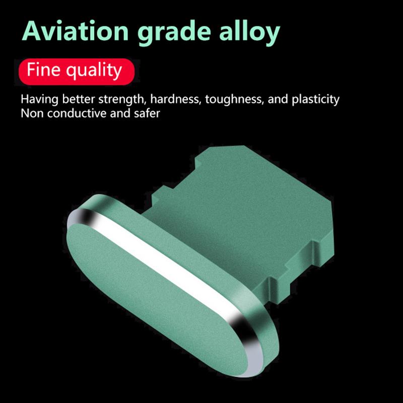 2Pcs Aluminum Alloy Anti Dust Plug For 14 13 12 Pro Max 11 Mini Xr 8 Plus Series Lightning Port Cove