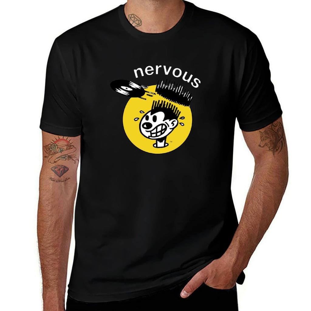 Vintage Yellow Nervous Records T-Shirt Anime T Shirts for Man T Shirts for Man Graphic Tees Man Tshirt T-Shirt