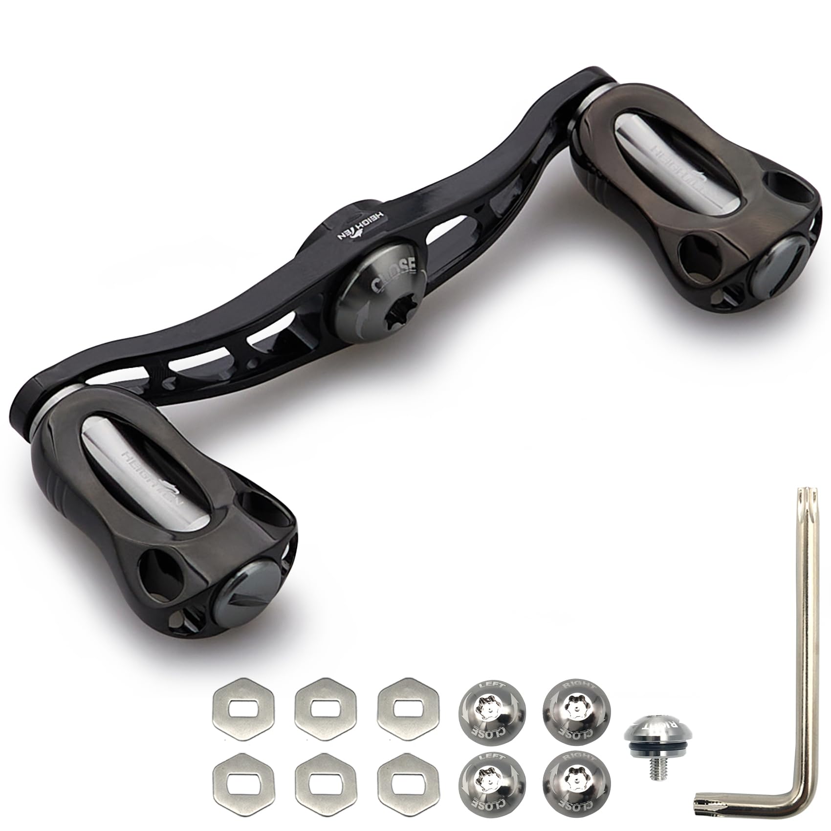 

УДЛИНЕННАЯ Рукоятка Катушки с 22мм Кнобом для Универсальных Мультипликаторных Катушек Abu Серии Fan 115/88мм Shimano, Daiwa, (Черный и бронзовый, 88 мм)