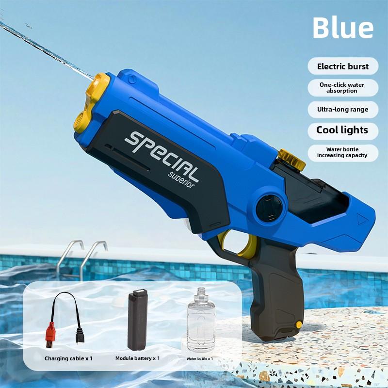 Electric Water Gun Automatic Continuous Firing Watergun Automatic Water Absorption Large Capacity Squirt Gun Beach Outdoor Toy