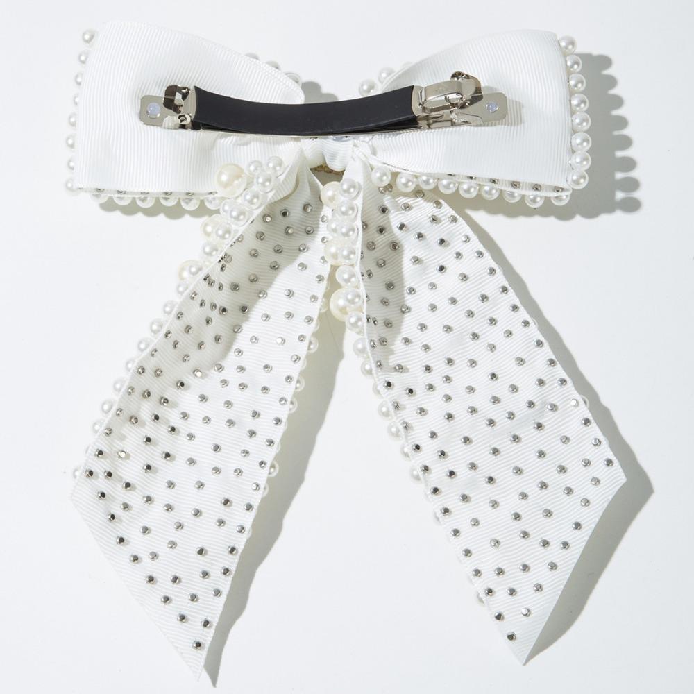 Hair Jewelry Ribbon Bow Barrette Fashion Bow Spring Clip Pearl Bow Hair Clips  Hair Accessories