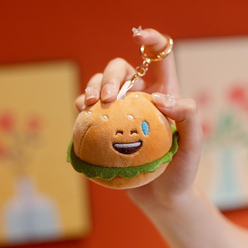 

Adorable Hamburger & Fries Plush Keychain Toy Doll 7cm жовтий