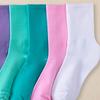 10 Paar Damen Rundhals-Socken mit mehreren Farben Einfarbige Schlichte Socken Modische und vielseitige Lässige Mittellange Socken