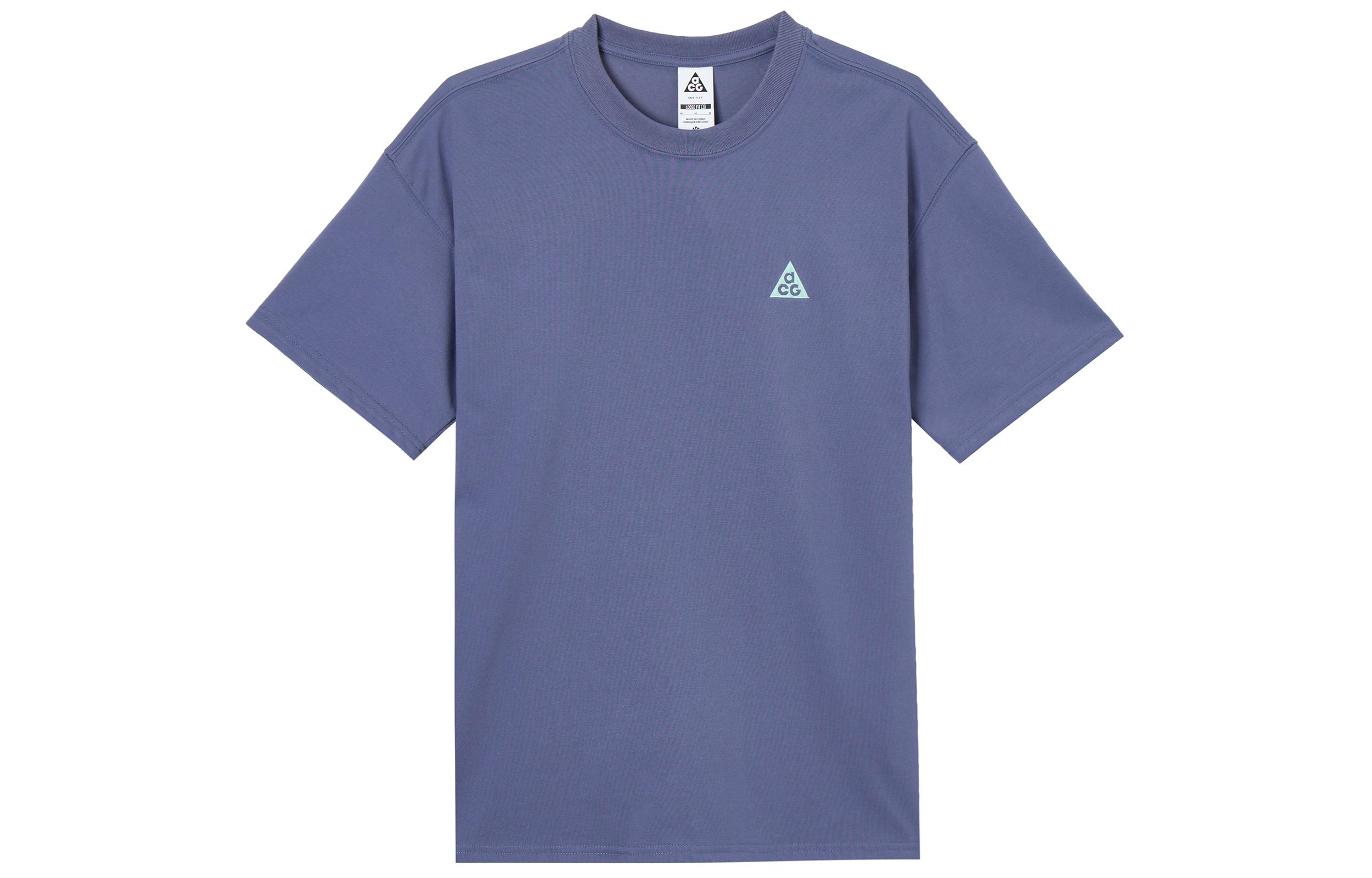 Nike ACG T Shirts Men s Sand Purple Crew Neck Moderate Straight Fit IH8660-508 S