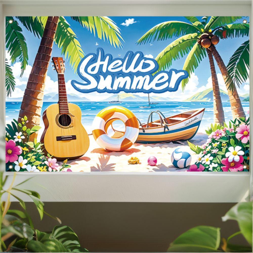 Tropical Theme Summer Pool Party Backdrop Hawaiian Photography Background  Wedding Birthday Party