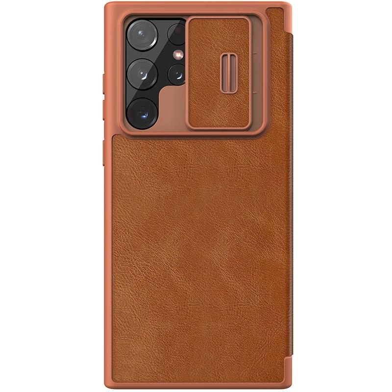Do etui Samsung Galaxy S23 S22 Ultra Nillkin CamShield Skórzane etui z klapką Etui z przesuwaną osłoną aparatu do Samsung S23 FE S22 Plus 5G Pokrowiec