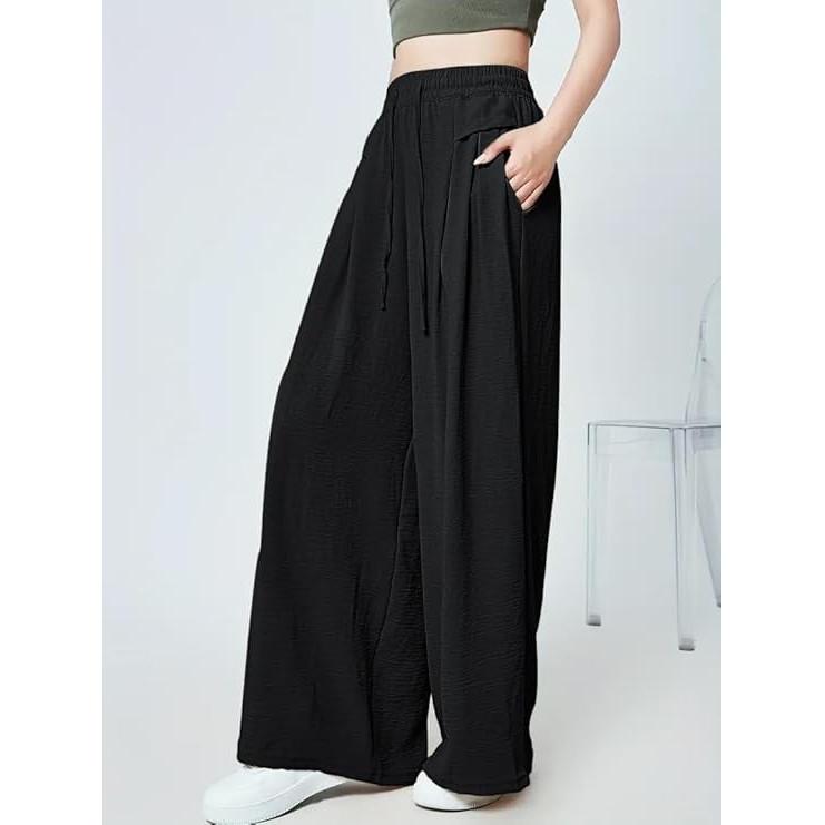 Women Office Casual Wear Flaread Pants High Waist Polycotton Trousers Pack Of 2
