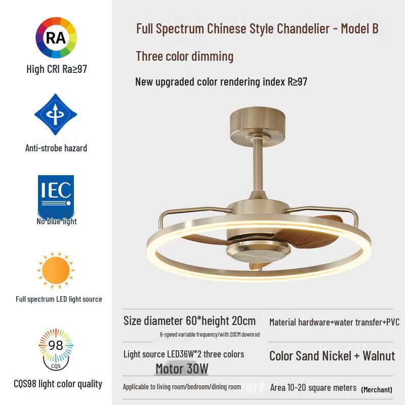 Retro Industrial-Style Ceiling Fan Light for Bedroom or Dining Room