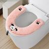 Winter Toilet Seat Cover With Handle Soft Fleece Waterproof Leather Universal Fit Cute Bathroom Accessory