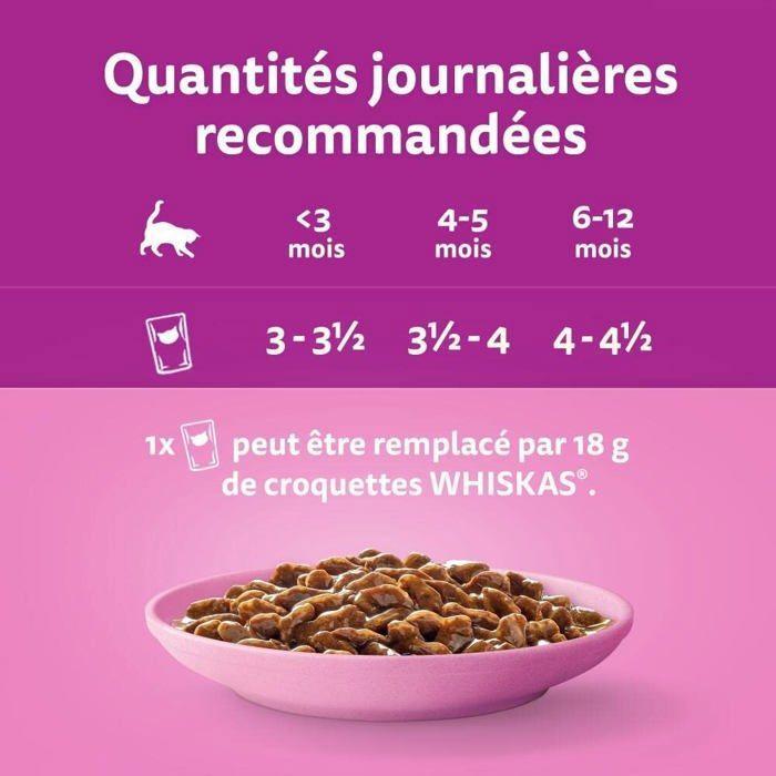 Nourriture humide - whiskas - pâtée d'alimentation - chaton - 84x85g - santé digestive