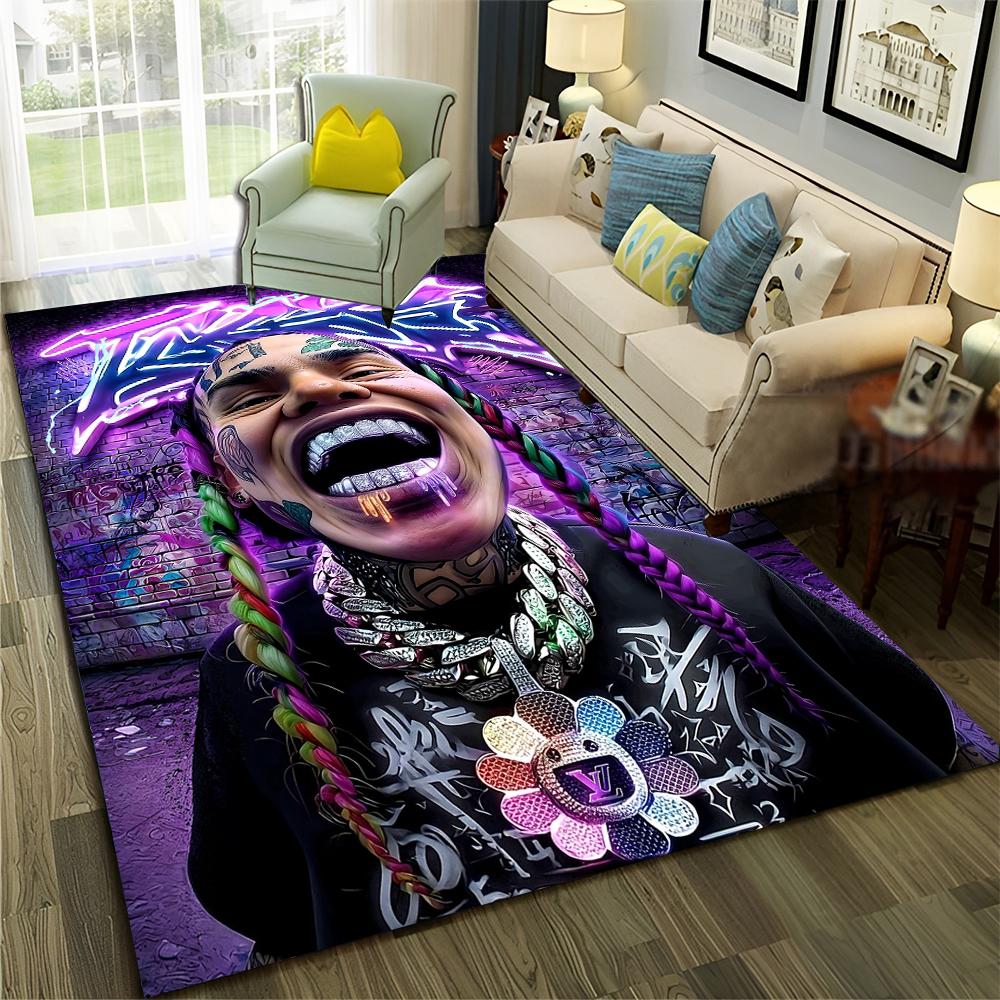27 Style Rappers Art Cartoon Tupac Snoop Dogg Hip Hop Rug for Bedroom Living Room Sofa Home Doormat Decor, Non-slip Floor Mat