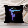 Gymnastics Water Color Cushion Cover Short Plush DoubleSided Printing Home Machine Washable In Warm Winter Pillow Cover