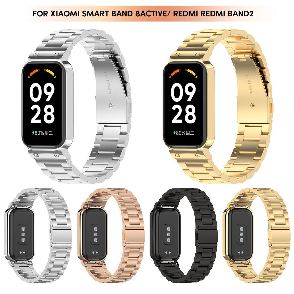 Şık Paslanmaz Çelik Yedek Kayış ve Rahat Saat Bandı Saat Aksesuarları Band 8 Active için Uygun