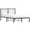 Metal Bed Frame with Headboard Black 120x190 cm