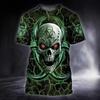 Summer Round Neck 3D Skull Print T-shirts Fashionable Casual Short Sleeved Men's T-shirts