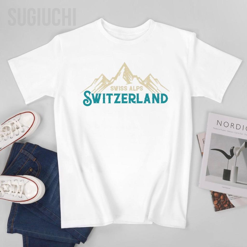 Unisex Switzerland Alps Vintage Mountains Swiss Souvenir Tshirt Tees Oneck T Shirts WoUnisex Boys 100 Cotton TShirt