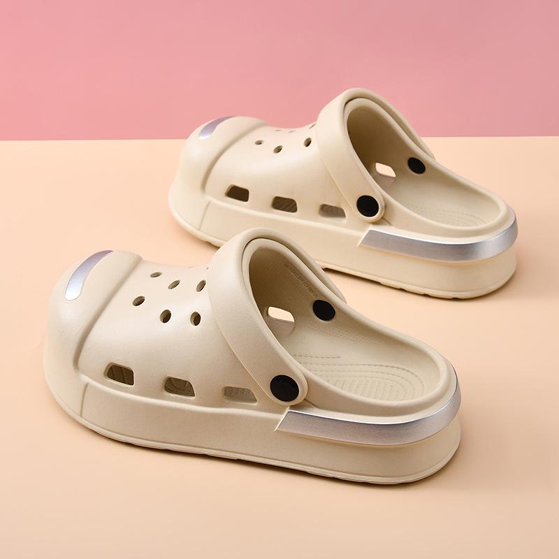 Hole shoes women's summer wear high-end thick-soled breathable sandals EVA non-slip and deodorant couples beach sandals