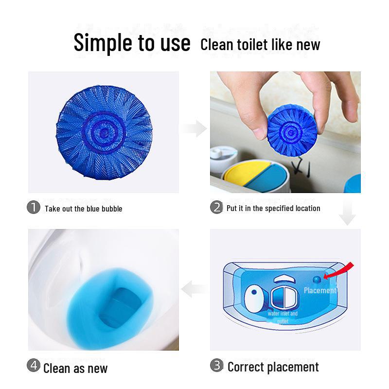 Two-Color Blue Bubble Toilet Cleaner & Deodorizer