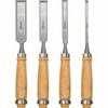 Professionelles Holzmeißel-Set, 4-teiliges Holzmeißel-Set für die Holzbearbeitung, Holzschnitzerei, CR-V-Stahlmeißel
