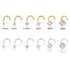 Zirconia Inlaid 316L Stainless Steel S-Shaped Nose Stud Earring Body Piercing Jewelry