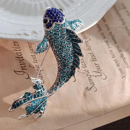 Brosche für Damen, Fischform, Strass-Dekor, rutschfest, verschleißfest, für Anzug, Mantel, Kragen, Hut, Schal, Dekoration, Kleidungsnadel, Abschlussball, Party, Kleidungsstück, Schmuck