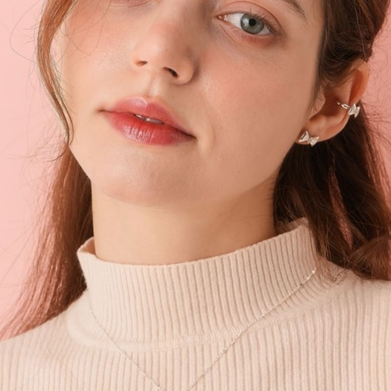 BELLOOGGI Sweet Bow Necklace Natural White Topaz Butterfly Ribbon Necklace