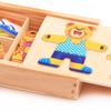 Change Clothes Children's Early Education Wooden Jigsaw Puzzle Dressing Game Children Puzzle Toys for Children Gift Little Bear