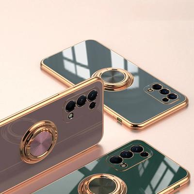 Luxuriöse Telefonhülle mit Überzug und Ringhalter für OPPO Reno 10 8 7 6 5 4 2 Z Lite 7Z 8Z 8T 5G FIND X3 X5 Lite X6 Pro Rückseite