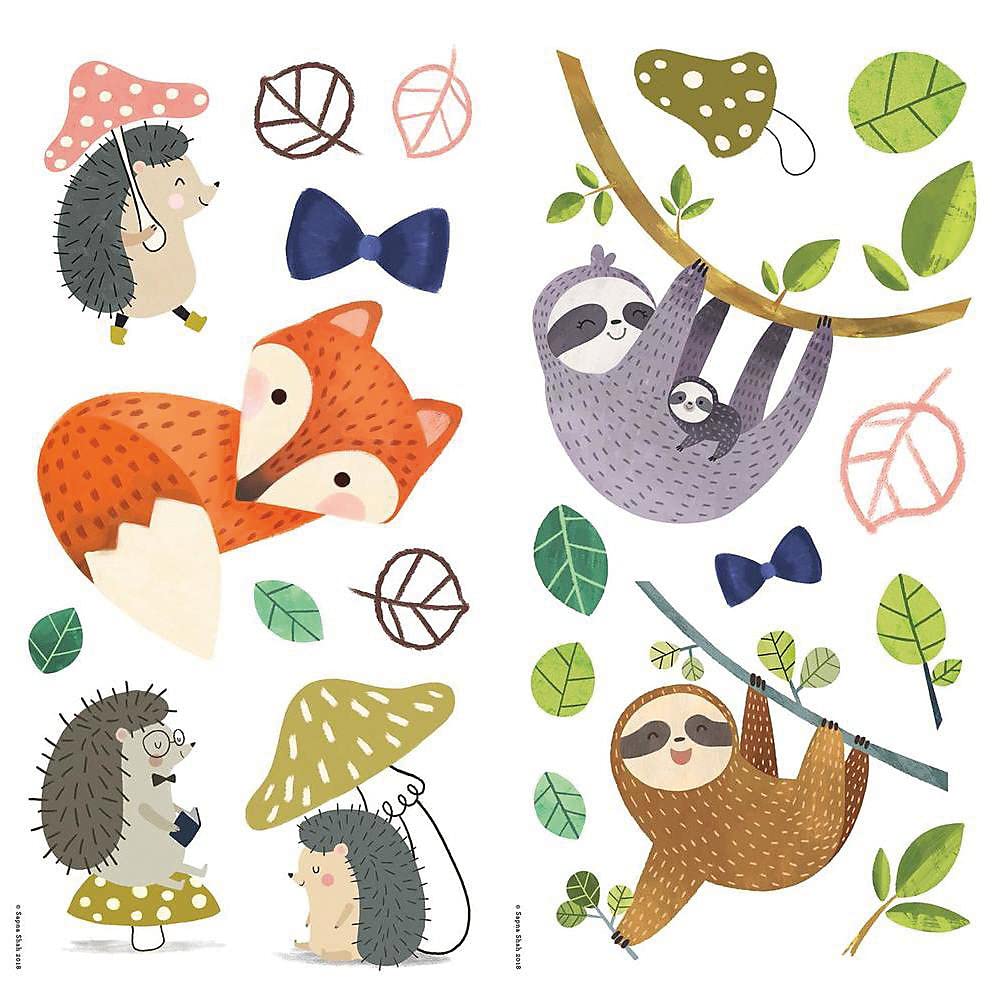 

RoomMates Wall Stickers Peel and Stick Forest Friends 41 Sheets 193cm x x 25cm Japanese RMK4005SCS Green/Brown/Orange 4.6cm~18cm [Official Import]