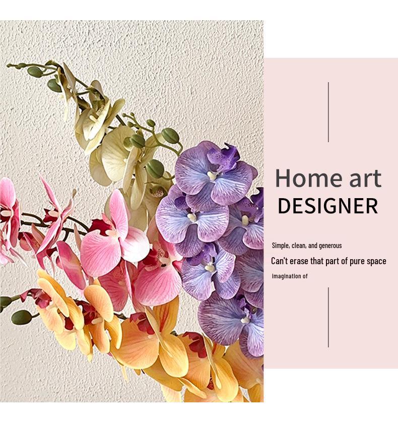 Bionic Phalaenopsis Floral Arrangement: Realistic Fake Flower Decor for Living Room or Dining Table.