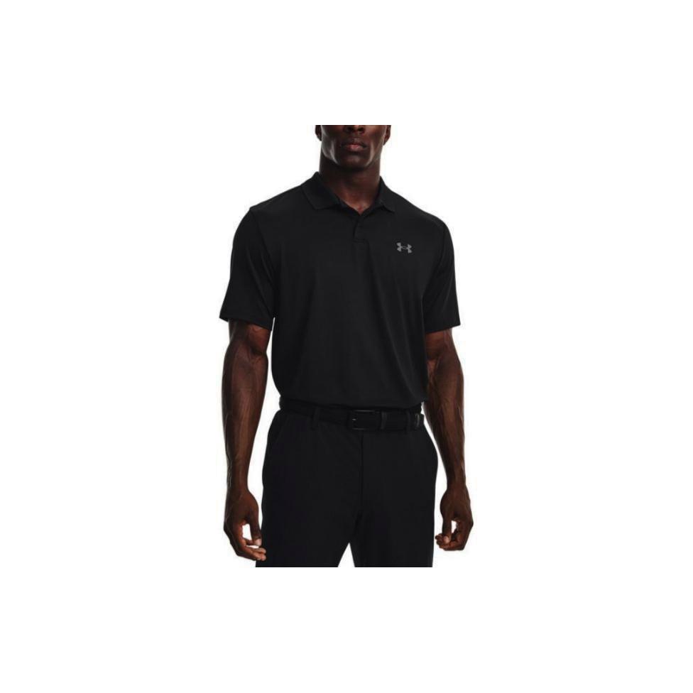 Under Armour Solid Color Breathable Golf Short Sleeve Polo Men Tops Black 1377374-001