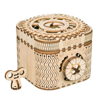 123pcs Creative DIY 3D Treasure Box Wooden Puzzle Game Assembly Toy Gift for Children Teens