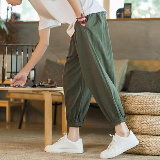 Herren Sommerhose Schicke Taschen Plissee Herren Sommerhose Reine Farbe Herren Haremshose Herren Sommerhose Herrenkleidung