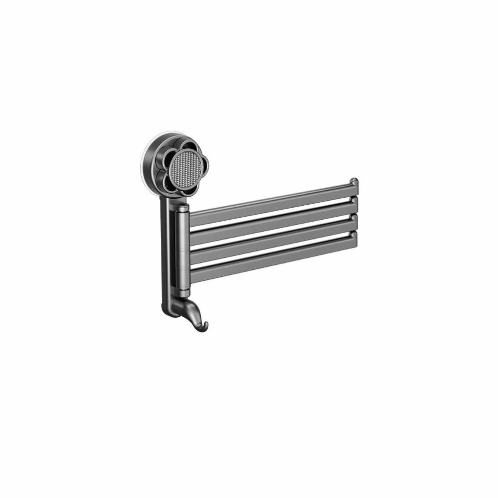 Suction Cup Towel Hanger Wall Mounted Bath Towel Holder Multi-Rod Towel Rack Shower